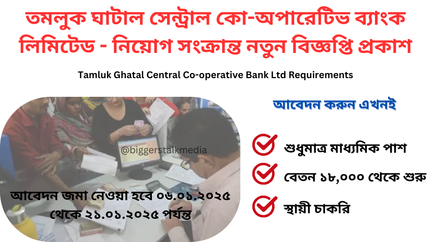 Read more about the article Tamluk Ghatal Central Co-operative Bank Ltd Requirements